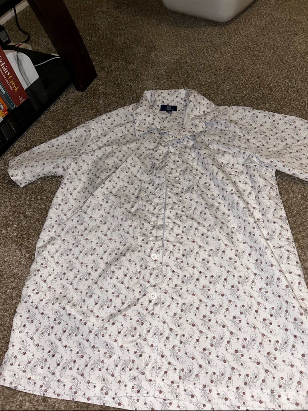 George White Short-Sleeve Floral Button-Down Shirt